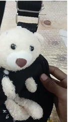 New Cute Plush Teddy Bear Chest Bag, Women's Canvas Crossbody Bag
