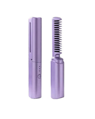 Meneflix Portable Mini Hair Straightener Cordless Rechargeable Mini Adjustable Hair Straightener Hot Comb