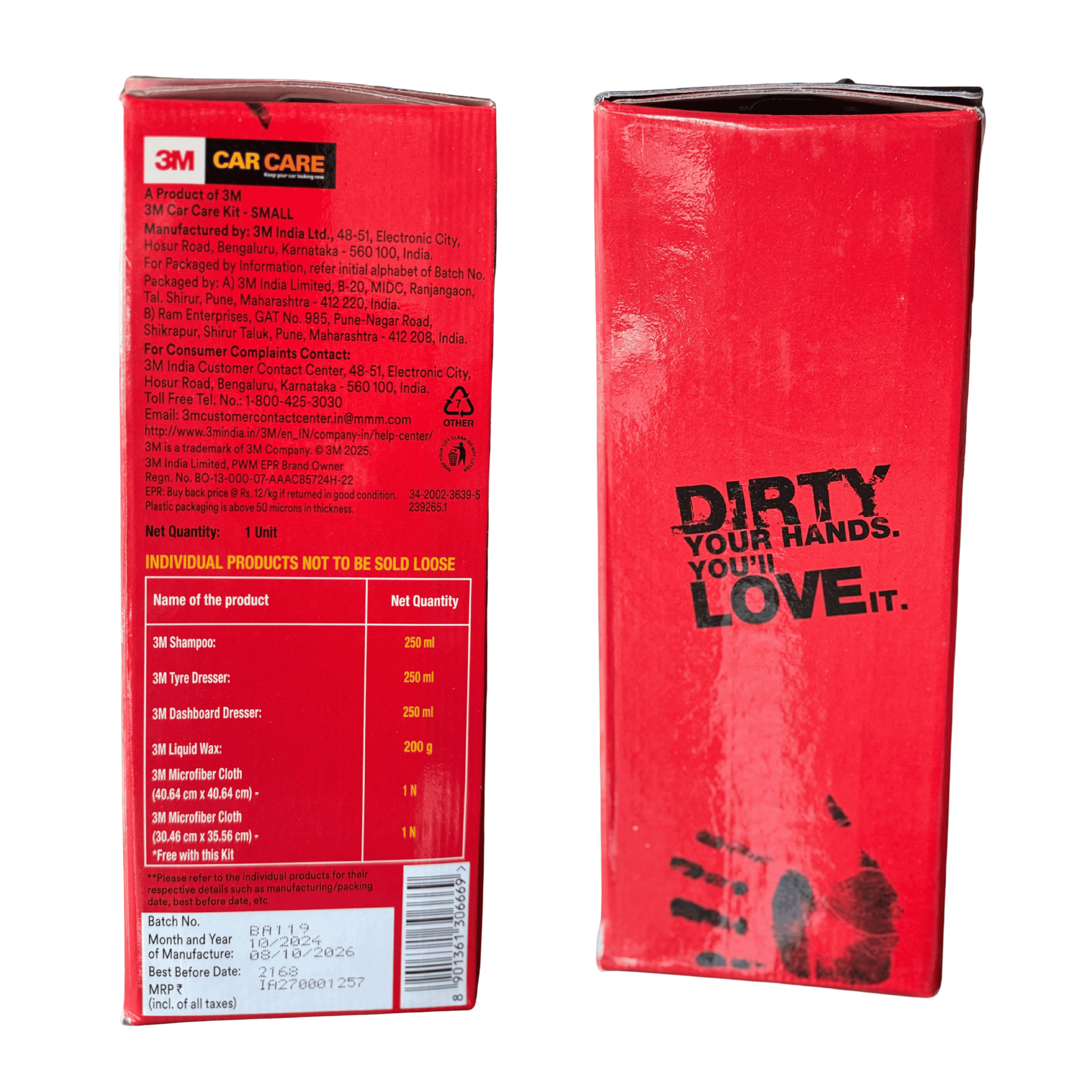 3M Small Car Care Kit with (Shampoo, Tyre Dresser, Dashboard Dresser, Liquid Wax, and Microfiber Cloth )| Comprehensive Car Cleaning Kit